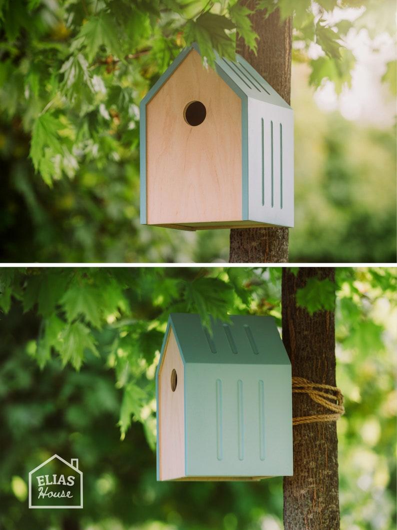 Etsy Modern Bird House Birdhouse | Yard Or Garden Housewarming Gift | Bird Feeder Birdfeeder