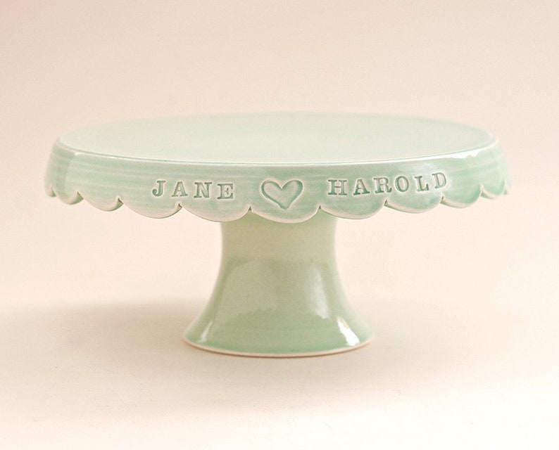 Etsy Personalized Cake Stand: A Vintage-Inspired Custom Wedding Gift In Pottery