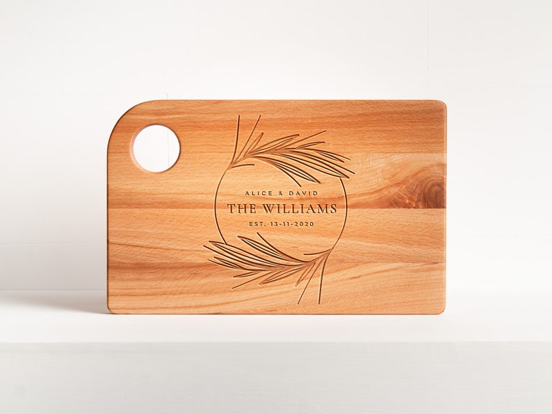 Etsy Personalized Cutting Board With Hanging Hole Made Of Beech Wood Engraved Wedding Gifts Gifts For The Couple