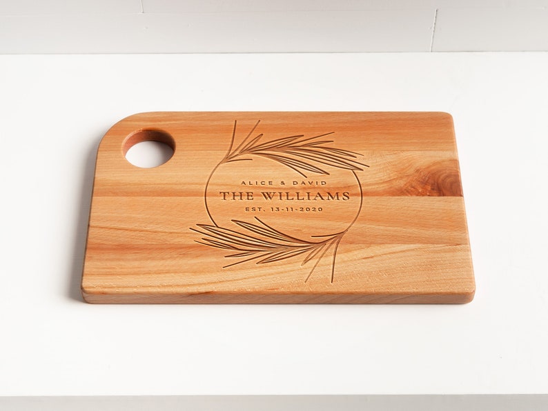 Etsy Personalized Cutting Board With Hanging Hole Made Of Beech Wood Engraved Wedding Gifts Gifts For The Couple