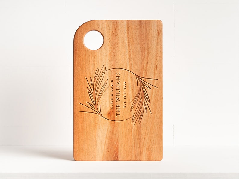 Etsy Personalized Cutting Board With Hanging Hole Made Of Beech Wood Engraved Wedding Gifts Gifts For The Couple