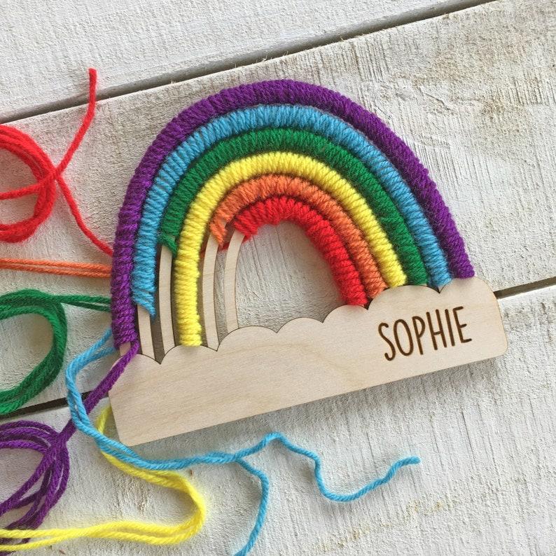 Etsy Personalized Rainbow Craft Kit - Yarn & Tool Included - Choose Your Colors From Bright Pastel Neon And More