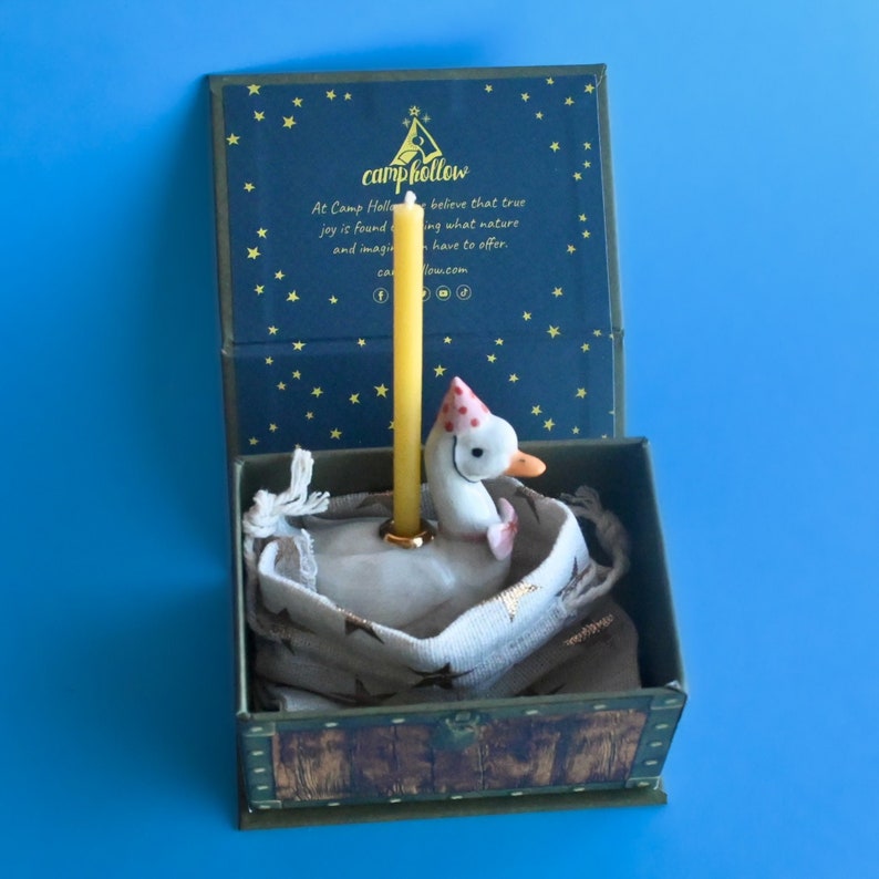 Etsy Pink Goose Cake Topper | Handcrafted Porcelain Figurine | Camp Hollow Collectable Heirloom Art | Birthday Candle Holder | Collect Them All