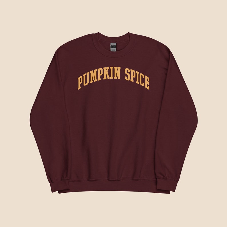 Etsy Pumpkin Spice College-Style Text Sweatshirt – Trendy Fall Fashion Cozy Autumn Wear Sweatshirt