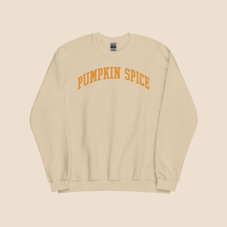 etsy Pumpkin Spice College-Style Text Sweatshirt – Trendy Fall Fashion Cozy Autumn Wear Sweatshirt