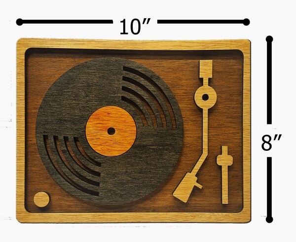 Etsy RETRO Vinyl Record Player Wall Art - Laser Cut Wood - Vintage Music Turntable Wall Decor - Lightweight - Ready To Hang