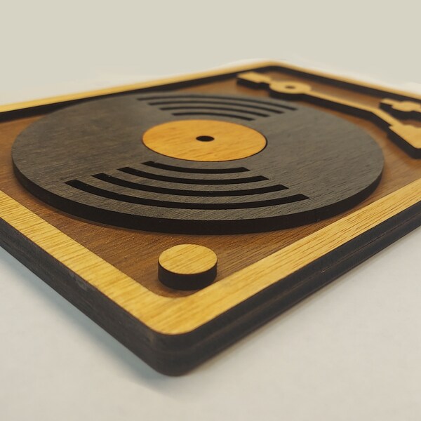 Etsy RETRO Vinyl Record Player Wall Art - Laser Cut Wood - Vintage Music Turntable Wall Decor - Lightweight - Ready To Hang