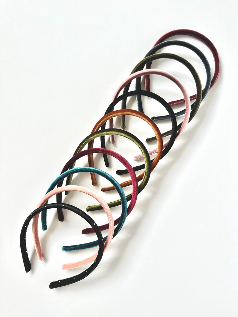 Etsy Rich Velour Skinny Headband | Hard Headband | Thin Headband | Comfortable Headband | Luxury Designer Headband | Made To Order