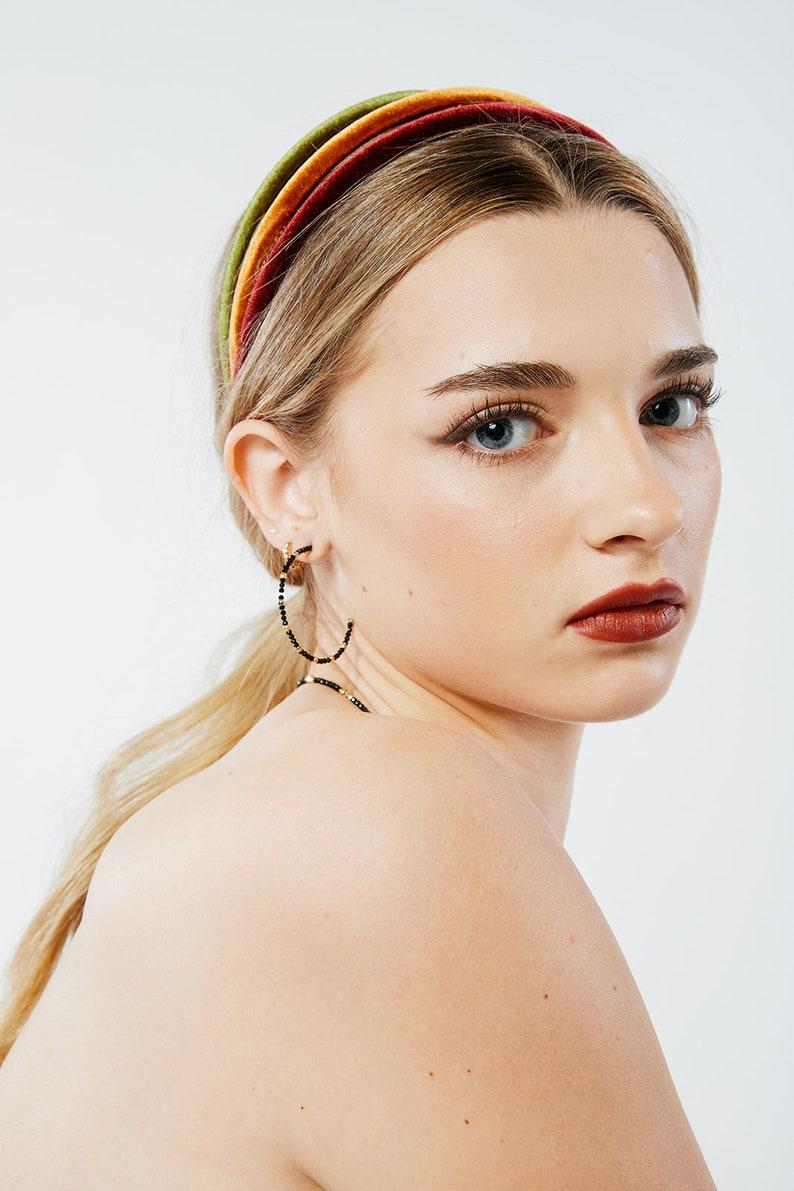 Etsy Rich Velour Skinny Headband | Hard Headband | Thin Headband | Comfortable Headband | Luxury Designer Headband | Made To Order