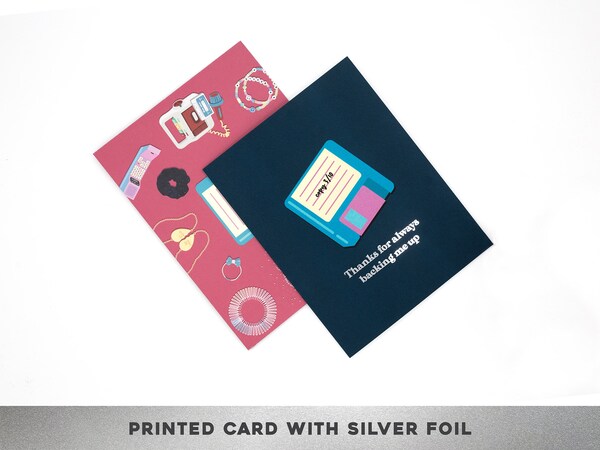 Etsy SILVER FOIL Thanks For Always Backing Me Up 90s Card Thinking Of You Card Thank You Card Gratitude Card Just Because Card Mother's Day