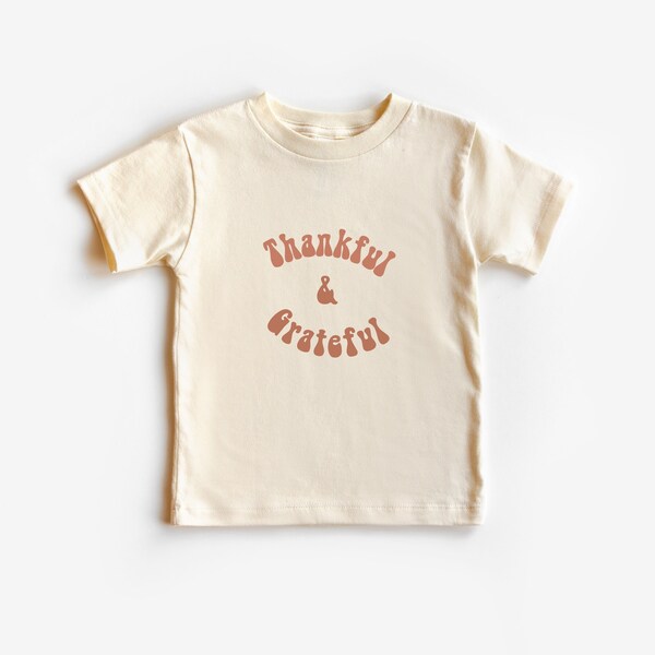 Etsy Thankful And Grateful Thanksgiving Shirt Toddler Thanksgiving Boy Shirt Gender Neutral Matching Sibling Kids Fall T-Shirt