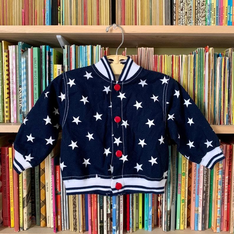 etsy Vintage 80s 90s Toddler Stars Cotton Jacket NWOT (12-18M) - Unisex Buttoned Outerwear