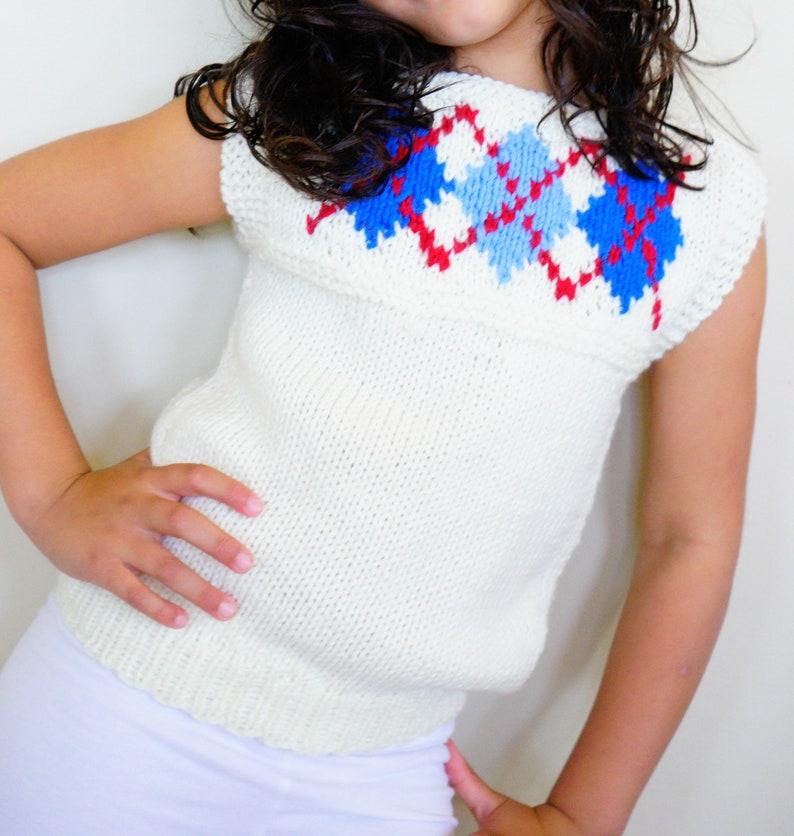 Etsy Vintage Children Hand Knit Vest Size 5 Vintage Sweater Vest Knitted Sweater Retro Clothing Cardigan Kid's Vest Hand Knitted Vest