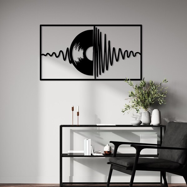 etsy Vinyl Record Metal Wall Art Musical Home Decor Abstract Art Music Decor Unique Design Trendy Wall Art Housewarming Gift Gift for Her