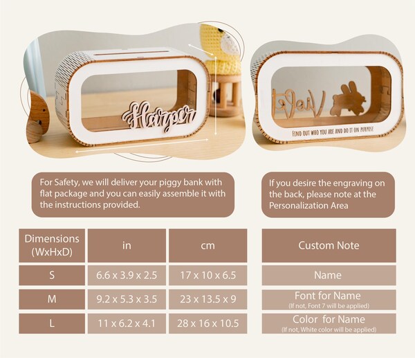 Etsy Wooden Piggy Banks Baby Gifts Kids Bank 4 Year Old Boy Gift Piggy Bank For Girl Toddler Gifts Money Banks Toddler Gift E05