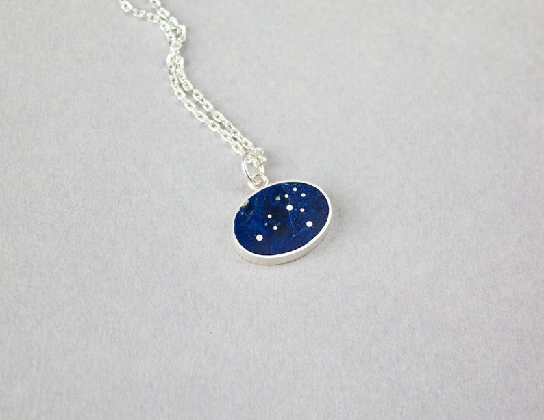 Etsy Zodiac Constellation Necklace Birthday Gift For Her Silver Blue Celestial Pendant Handmade Zodiac Jewelry Taurus Leo Scorpio Gift