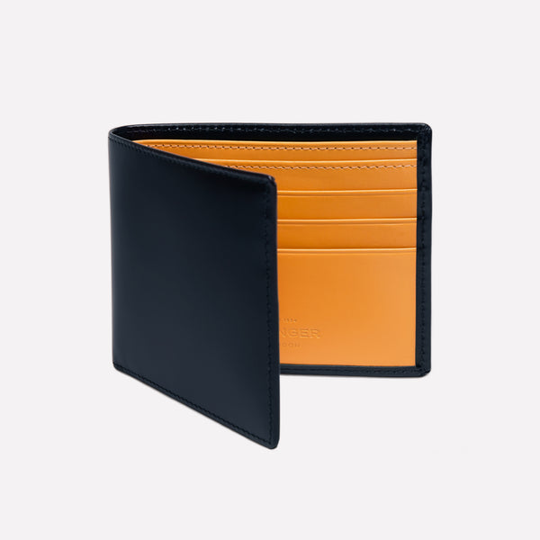 Ettinger Bridle Hide Billfold Wallet With 6 C/C Navy/London Tan