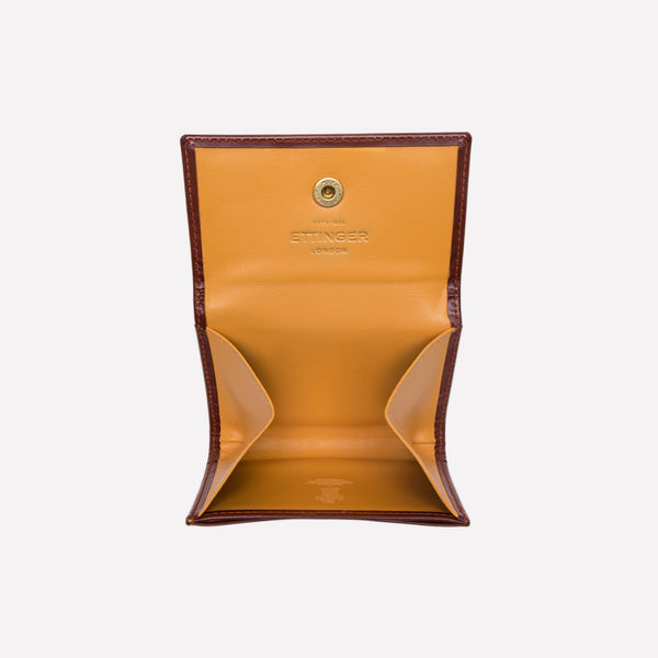 Ettinger Bridle Hide Coin Purse With Card Pocket (concealed Button) Havana/London Tan