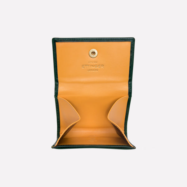 Ettinger Bridle Hide Coin Purse With Card Pocket Green/London Tan