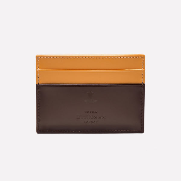 Ettinger Bridle Hide Flat Credit Card Case Petrol Blue/London Tan