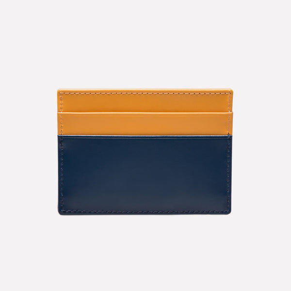 ettinger Bridle Hide Flat Credit Card Case Petrol Blue/London Tan