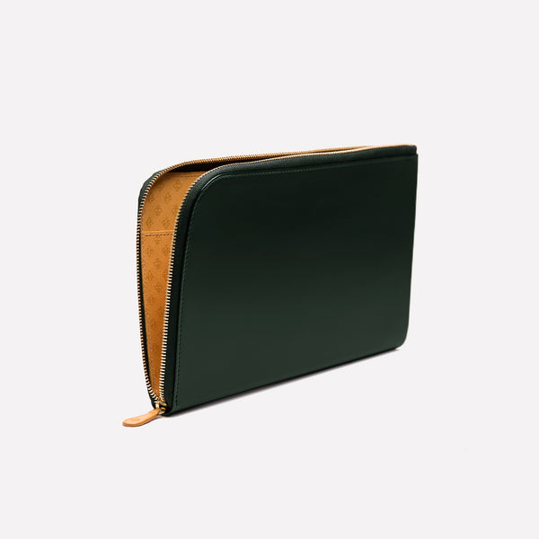 Ettinger Bridle Hide Medium Zip Pouch Green/London Tan