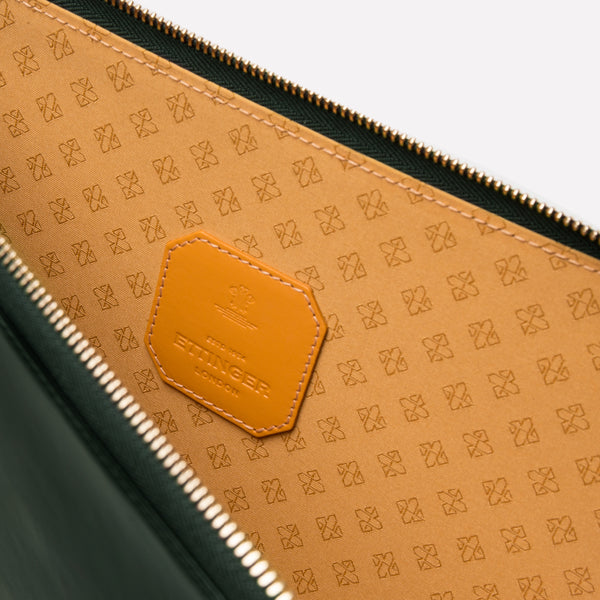 Ettinger Bridle Hide Medium Zip Pouch Green/London Tan