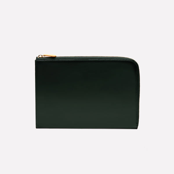 ettinger Bridle Hide Medium Zip Pouch Green/London Tan