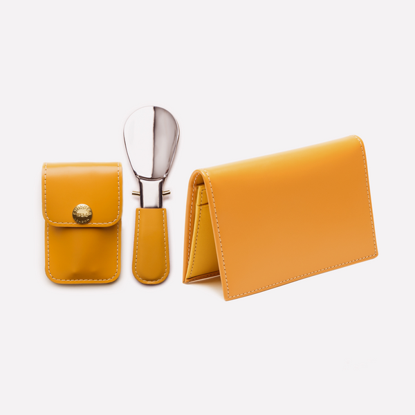 Ettinger Bridle Hide Visiting Card Case & Travel Shoe Horn Petrol Blue