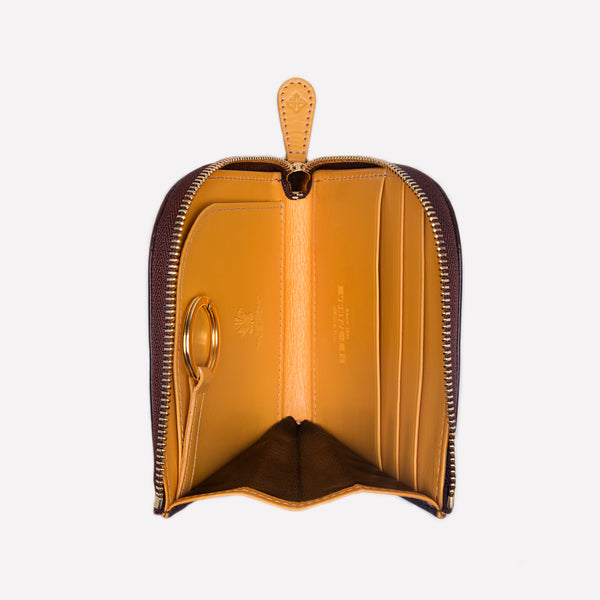 Ettinger Bridle Hide Zipped Curved Wallet With Key Strap Nut/London Tan