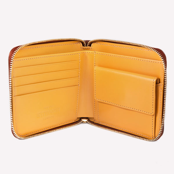 Ettinger Bridle Hide Zipped Wallet With 4 C/C And Purse Nut/London Tan