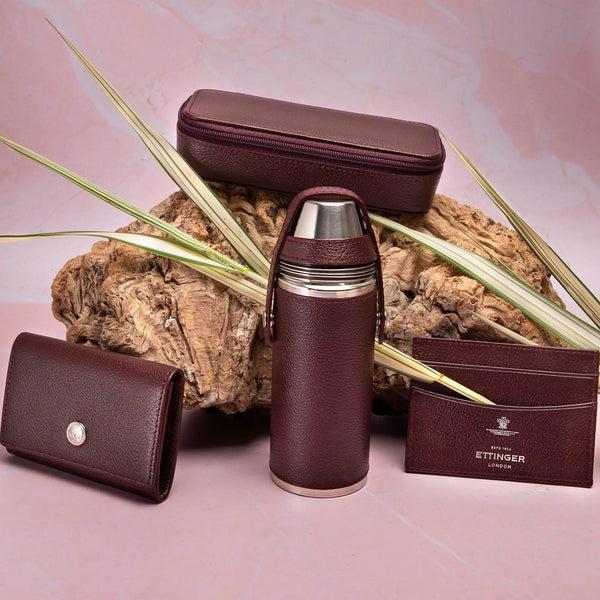 Ettinger Capra 8oz Hunter Flask With 4 Cups Bordeaux