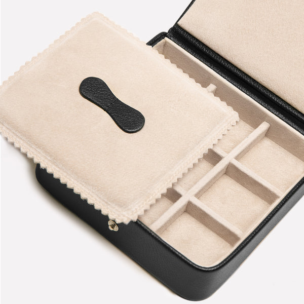 Ettinger Capra Ecru Large Jewellery / Cufflink Box Marine Blue/Ecru