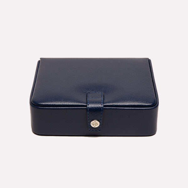 ettinger Capra Ecru Large Jewellery / Cufflink Box Marine Blue/Ecru