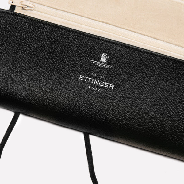 Ettinger Capra Ecru Large Jewellery Roll Black/Ecru
