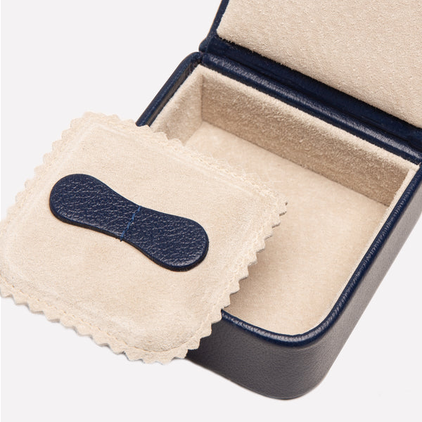 Ettinger Capra Ecru Small Jewellery / Cufflink Box Marine Blue/Ecru