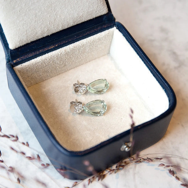 Ettinger Capra Ecru Small Jewellery / Cufflink Box Marine Blue/Ecru