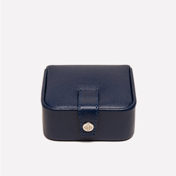 ettinger Capra Ecru Small Jewellery / Cufflink Box Marine Blue/Ecru