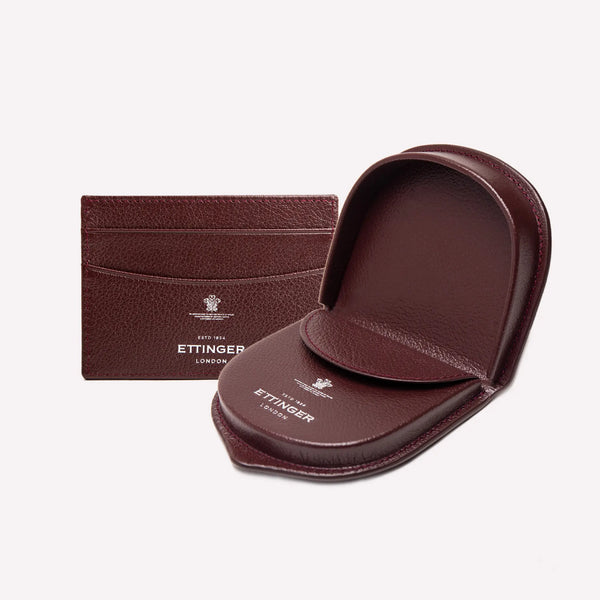 ettinger Capra Flat Credit Card Case & Tray Purse Set Bordeaux