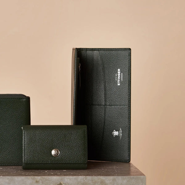 Ettinger Capra Long Wallet With Zipped Pocket Forest Green