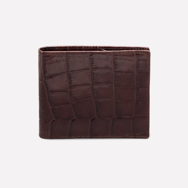 Ettinger Croco Billfold Wallet With 6 C/C Ebony/Black
