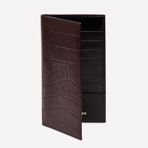 Ettinger Croco Coat Wallet With 8 C/C Mahogany/Black