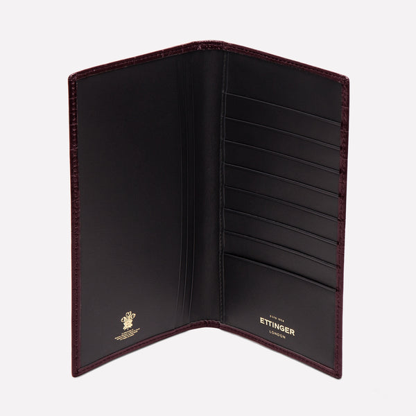 Ettinger Croco Coat Wallet With 8 C/C Mahogany/Black