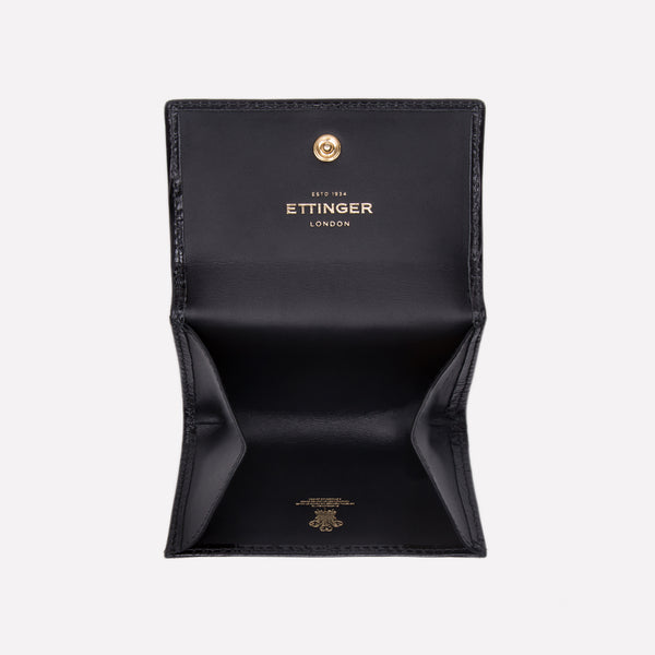 Ettinger Croco Coin Purse With Card Pocket Ebony/Black