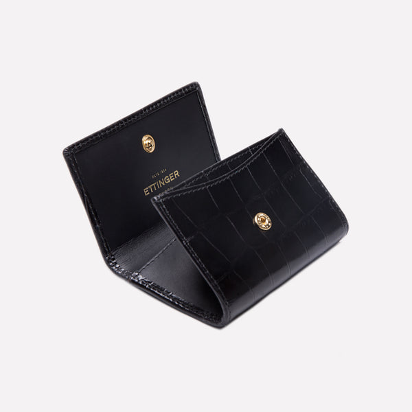 Ettinger Croco Coin Purse With Card Pocket Ebony/Black