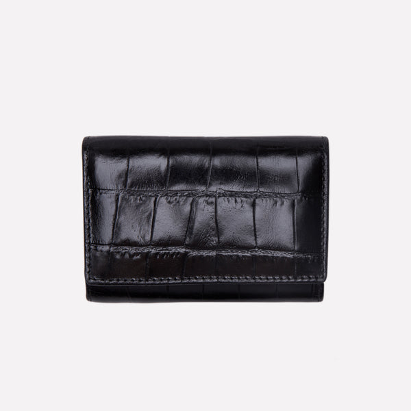 ettinger Croco Coin Purse with Card Pocket Ebony/Black