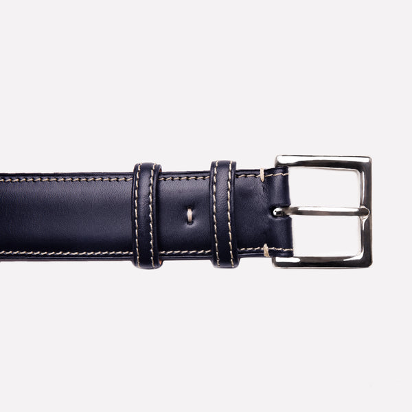 ettinger 35mm Waxy Leather Belt Navy