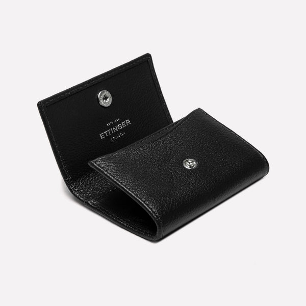 Ettinger Capra Coin Purse With Card Pocket Black
