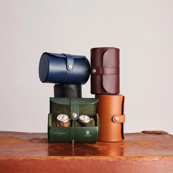 Ettinger Capra Double Watch Roll Forest Green