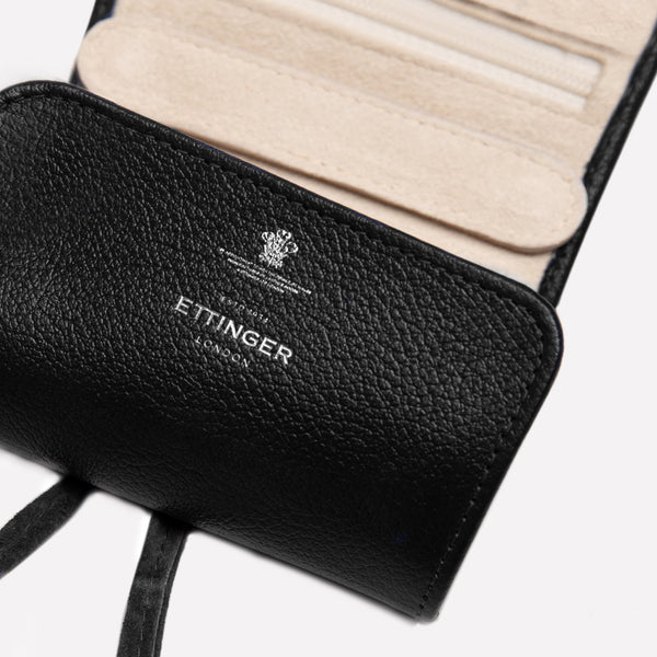 Ettinger Capra Ecru Mini Jewellery Roll Black/Ecru